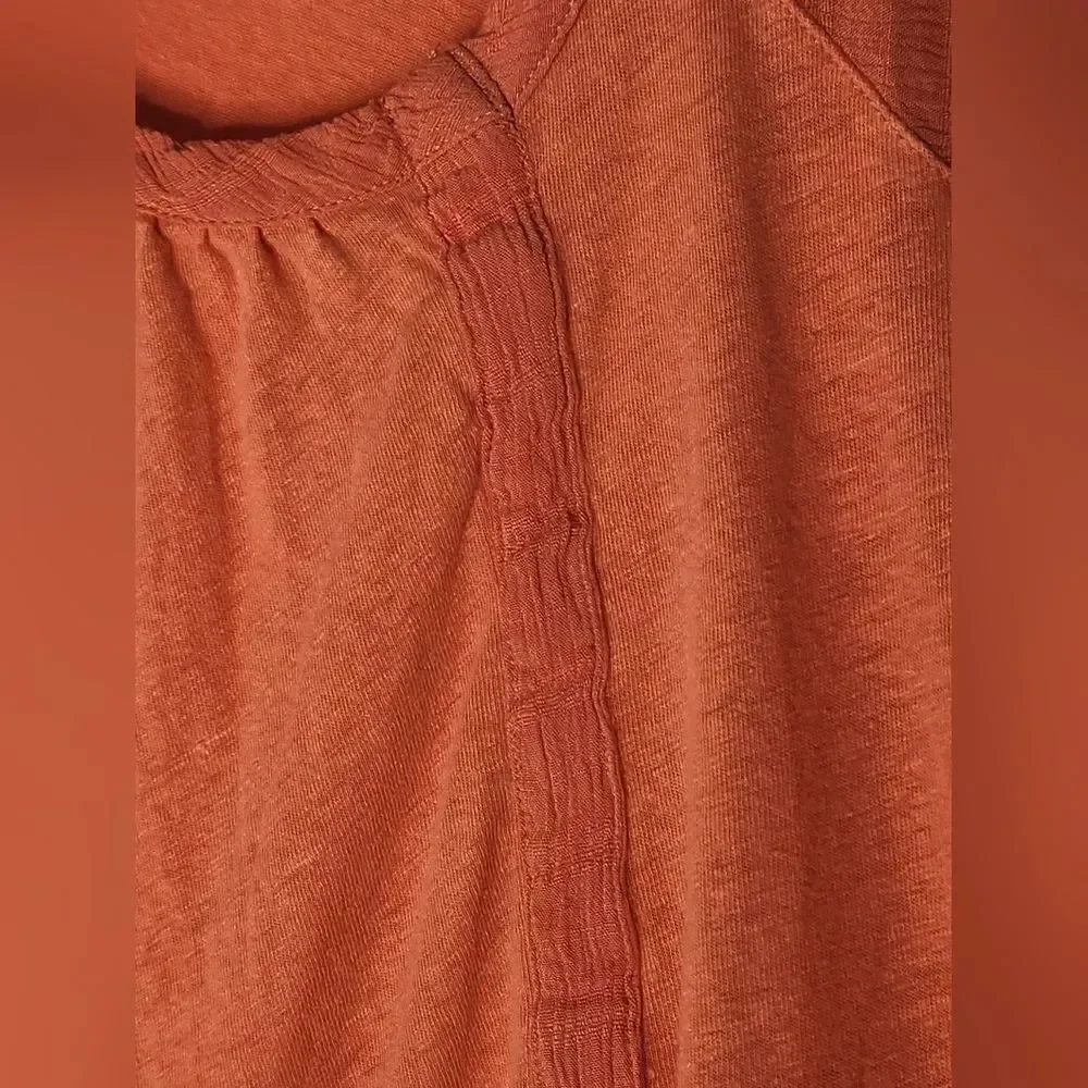 Free People L Coral Coast Keep It Casual Relaxed Fit Flowy ShrtSlv Women T-Shirt
